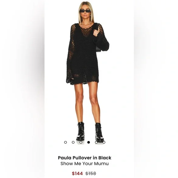 Show Me Your MuMu Paula Pullover Coverup in Black - Picture 4 of 11